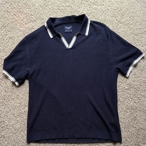 Dark Blue Polo with White Trim